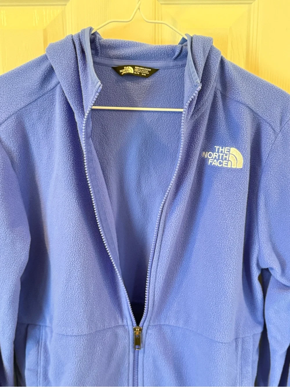 The North Face Girls XL Periwinkle Blue Fleece Full Zip Hooded Jacket